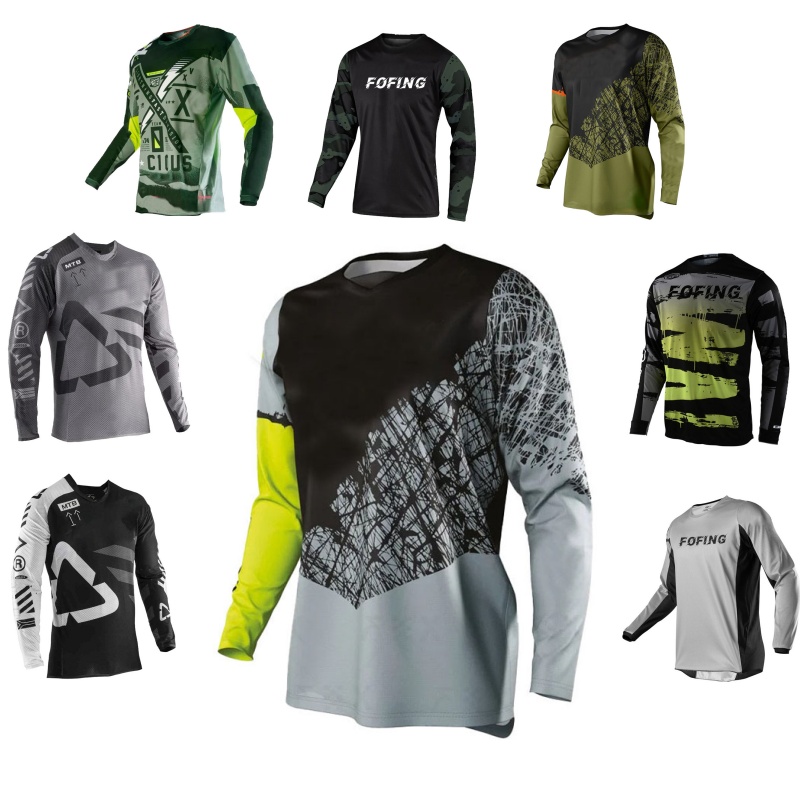 Mountain Biking Trails - MTB Downhill Baskılı Motokros Forması Uzun
