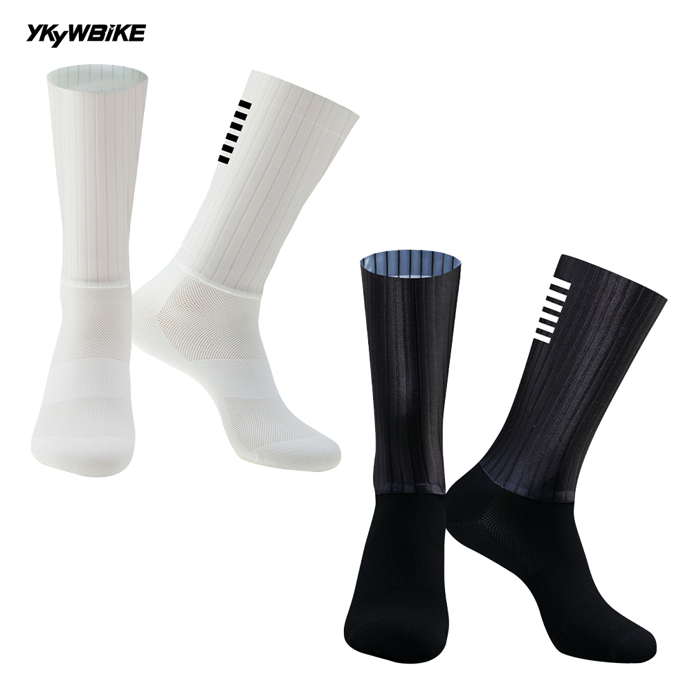 Mountain Biking Socks - YKYW siyah beyaz Anti kayma silikon